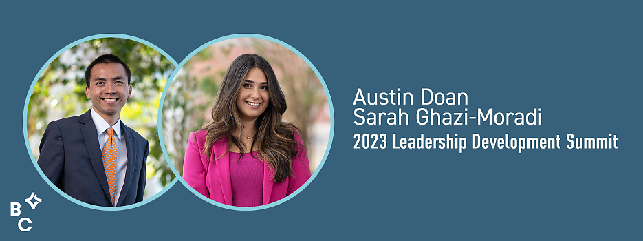 Sarah Ghazi-Moradi and Austin Doan chosen to attend the 2023 Leadership Development Summit